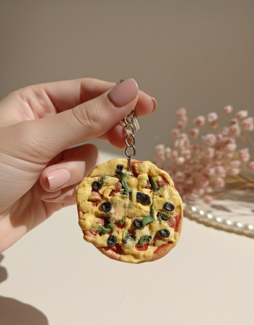 Mini Pizza Keychain