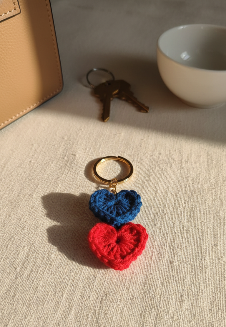 Duo-Tone Heart Keychain