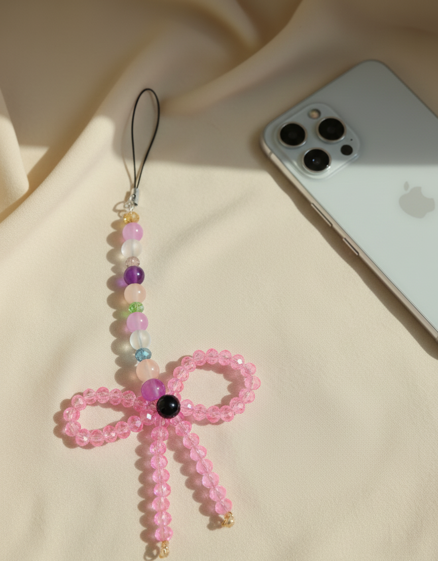 Pink Bow Mobile Charm