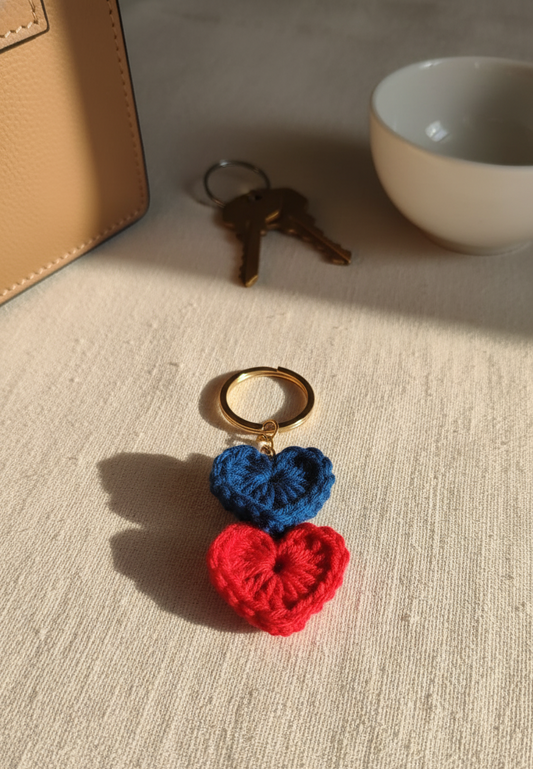 Duo-Tone Heart Keychain